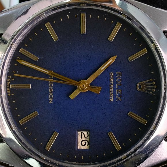 Authenticity Guarantee Rolex Vintage Watch Oysterdate Precision Black Index Dial - Picture 3 of 10